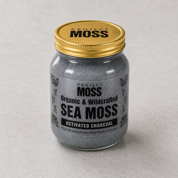 Project Moss Activated Charcoal Sea Moss Gel jar