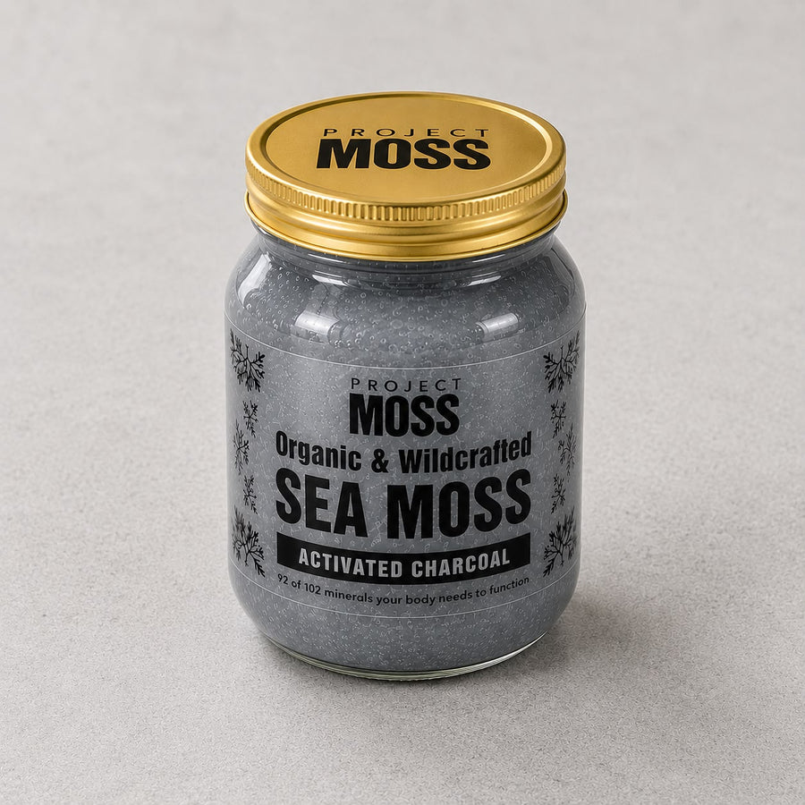 Project Moss Activated Charcoal Sea Moss Gel jar