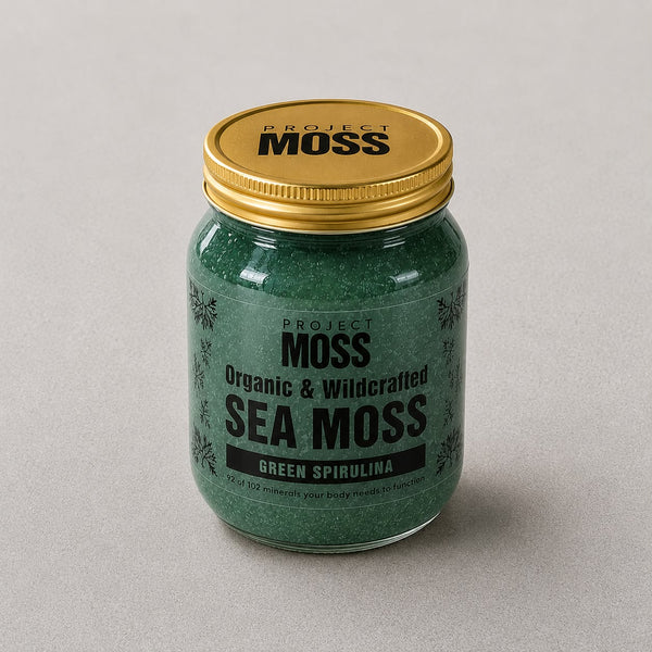 Project Moss Green Spirulina Sea Moss Gel jar