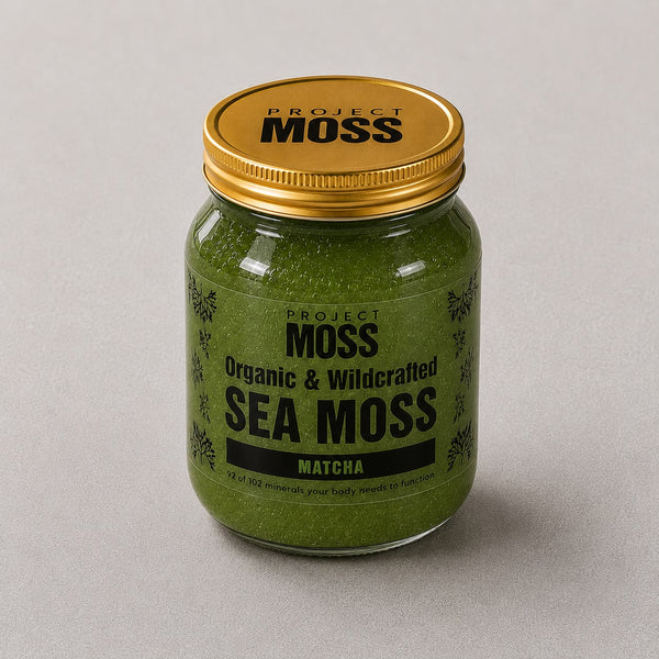 Project Moss Matcha Sea Moss Gel jar